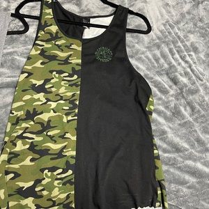 green and black tank top